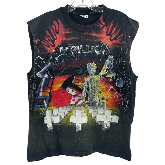 Anvil Vintage Metallica ‘91 Black Cotton DIY T-Shirt Tank Top Men’s XL Pre-Owned